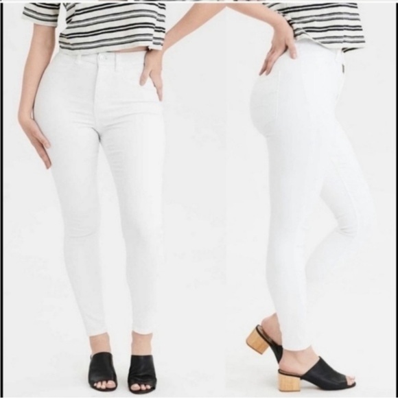 American Eagle Next Level High Rise White Jegging Jeans‎ Plus Size 22 0412 - Picture 1 of 12